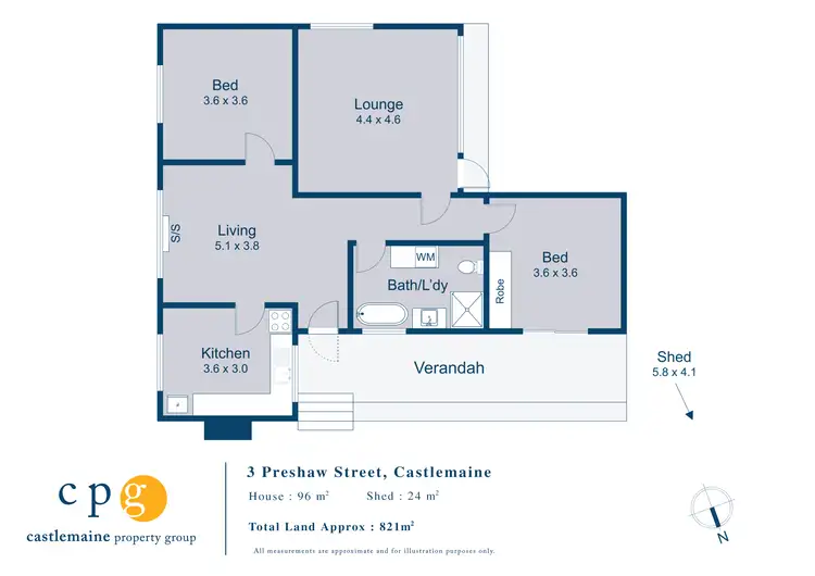 Floorplan of Homely house listing, 3 Preshaw Street, Castlemaine VIC 3450