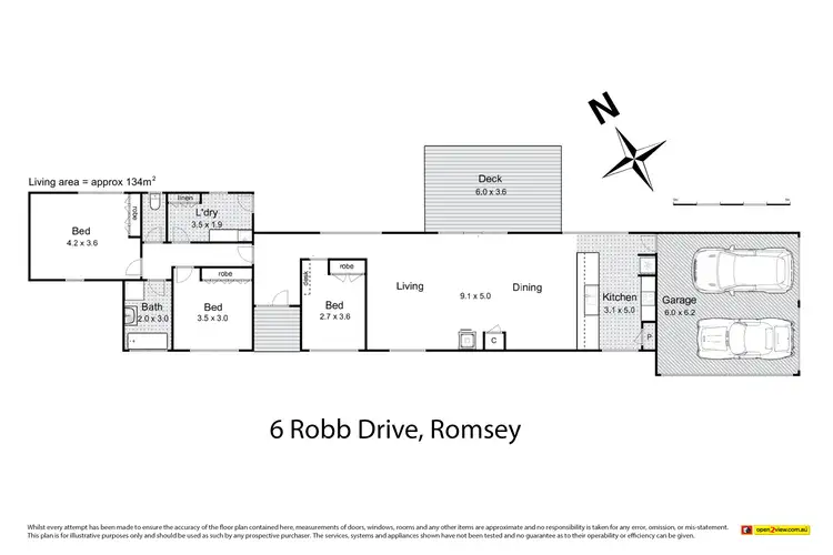 Floorplan of Homely house listing, 6 Robb Drive, Romsey VIC 3434