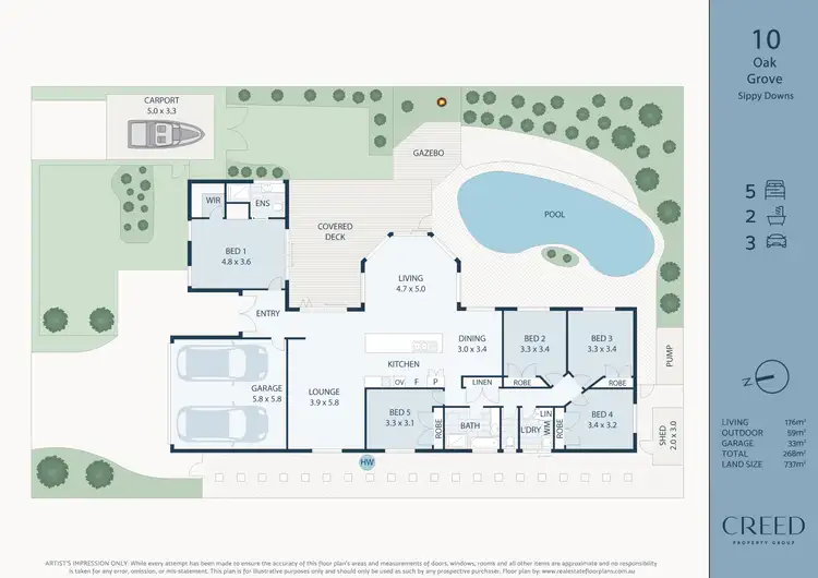 Floorplan of Homely house listing, 10 Oak Grove Way, Sippy Downs QLD 4556