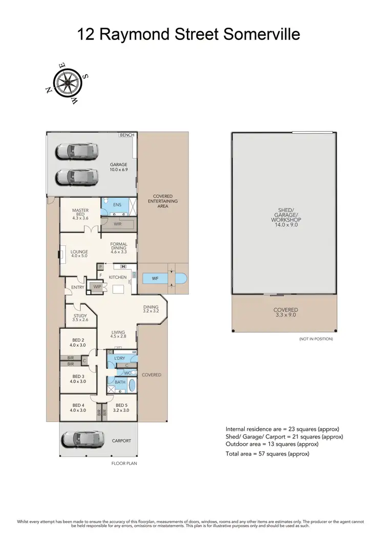 Floorplan of Homely rural property listing, 12 Raymond Street, Somerville VIC 3912