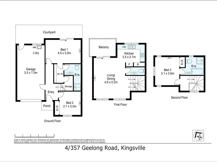 Floorplan of Homely townhouse listing, 4/357 Geelong Road, Kingsville VIC 3012