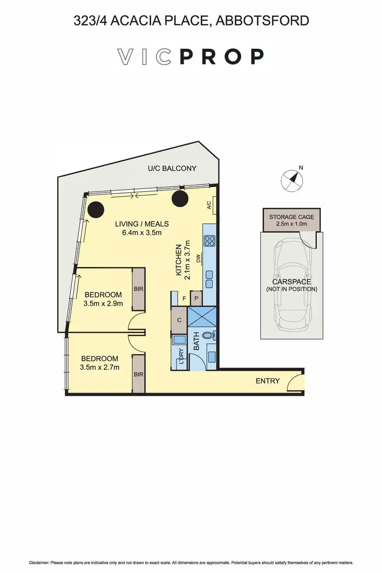 Floorplan of Homely apartment listing, 323/4 Acacia Place, Abbotsford VIC 3067