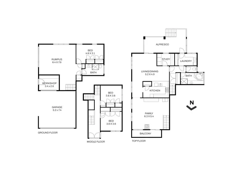 Floorplan of Homely house listing, 24 Myrtle Street, Bayswater VIC 3153