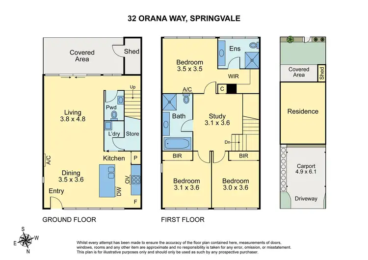 Floorplan of Homely townhouse listing, 32 Orana Way, Springvale VIC 3171