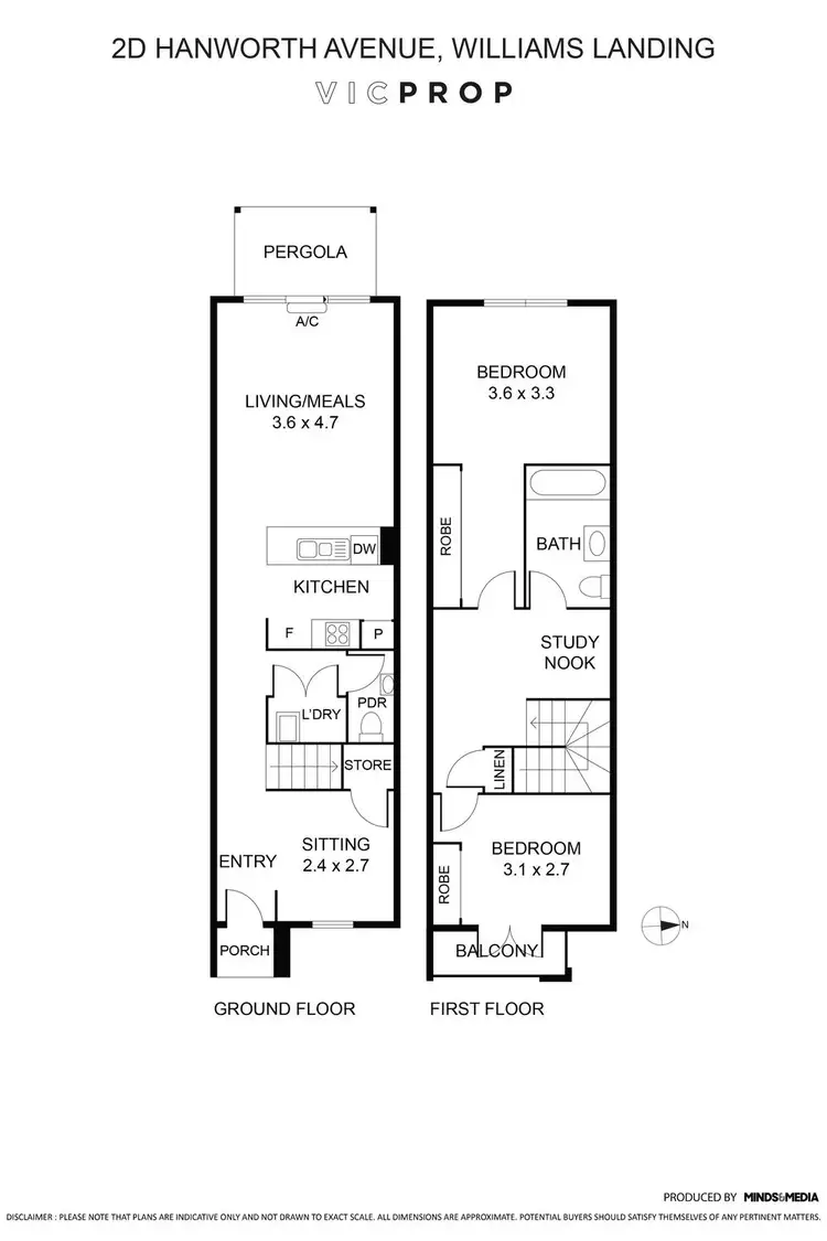 Floorplan of Homely townhouse listing, 2D Hanworth Avenue, Williams Landing VIC 3027