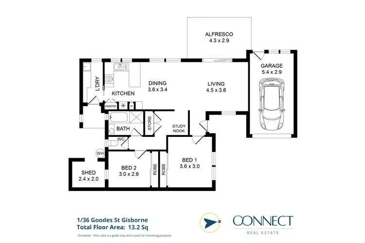 Floorplan of Homely unit listing, 1/36 Goode Street, Gisborne VIC 3437