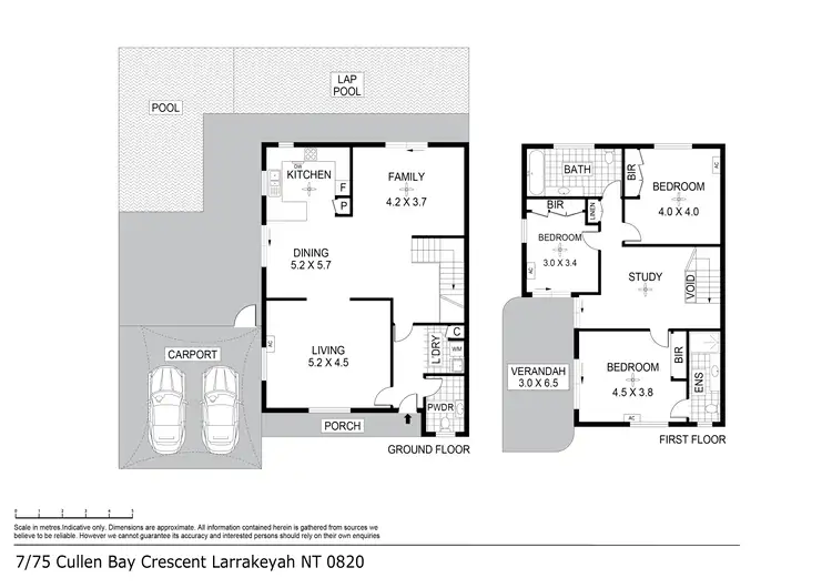 Floorplan of Homely townhouse listing, 7/75 Cullen Bay Crescent, Larrakeyah NT 820