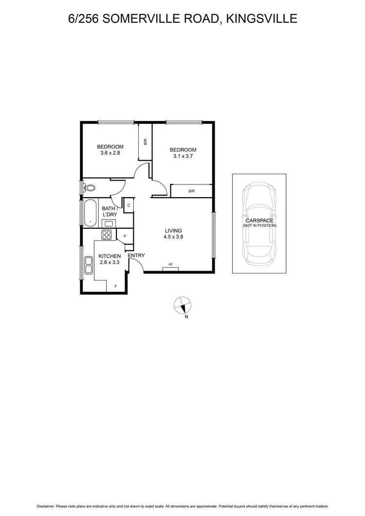 Floorplan of Homely apartment listing, 6/256 Somerville Road, Kingsville VIC 3012