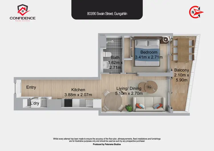Floorplan of Homely apartment listing, 803/90 Swain Street, Gungahlin ACT 2912