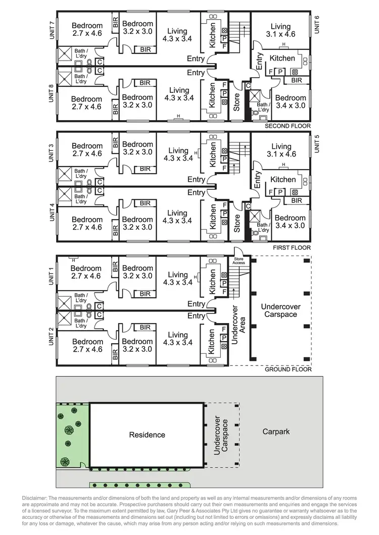 Floorplan of Homely block of units listing, 1-8/36 Chomley Street, Prahran VIC 3181