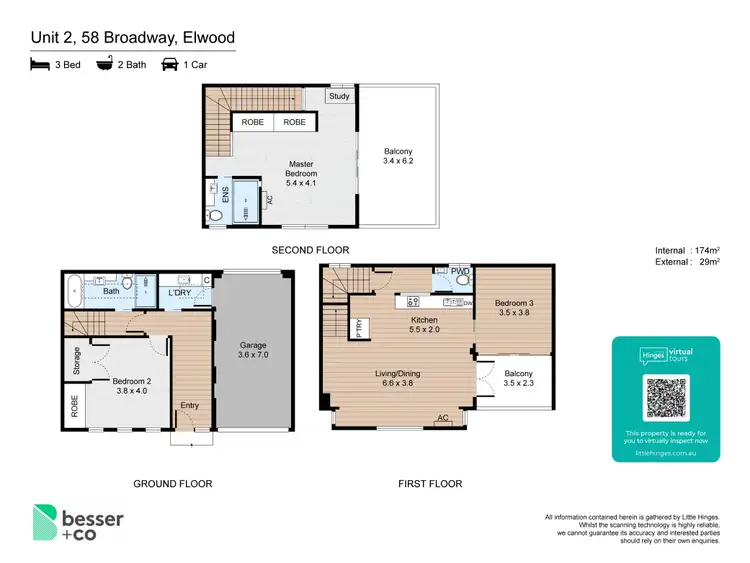 Floorplan of Homely townhouse listing, 2/58 Broadway, Elwood VIC 3184