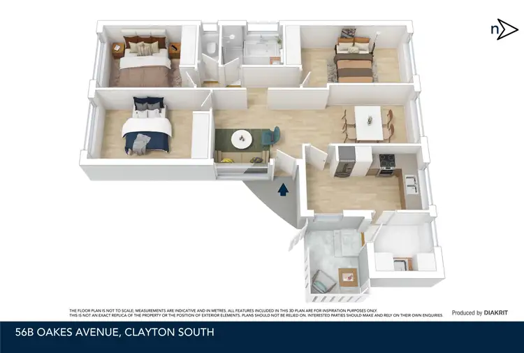 Floorplan of Homely unit listing, 2/56 Oakes Avenue, Clayton South VIC 3169