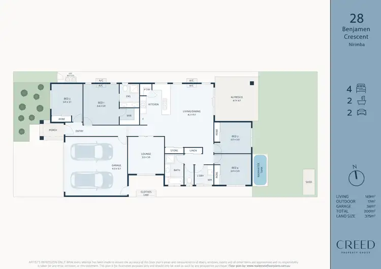 Floorplan of Homely house listing, 28 Benjamen Crescent, Nirimba QLD 4551