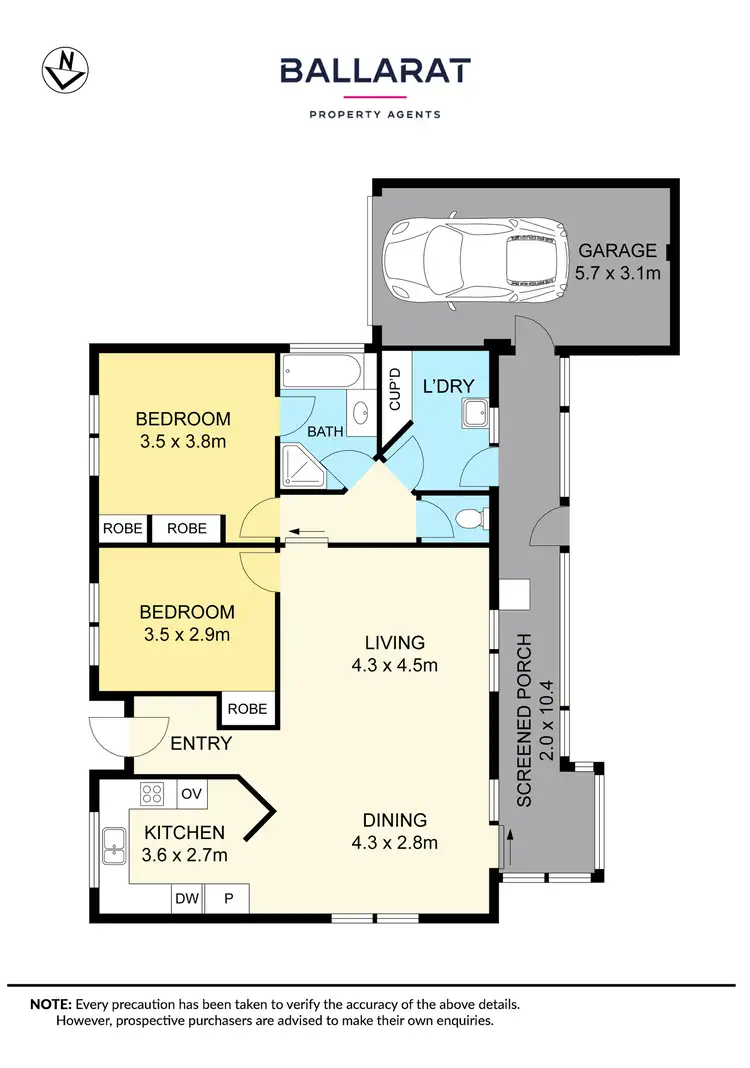 Floorplan of Homely unit listing, 2/2 Sayle Street, Sebastopol VIC 3356