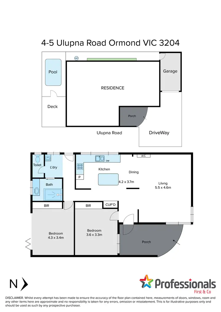 Floorplan of Homely unit listing, 4/5 Ulupna Road, Ormond VIC 3204