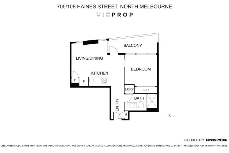 Floorplan of Homely apartment listing, 705/108 Haines Street, North Melbourne VIC 3051