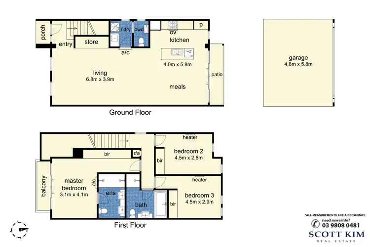 Floorplan of Homely townhouse listing, 1 Primrose Avenue, Cheltenham VIC 3192