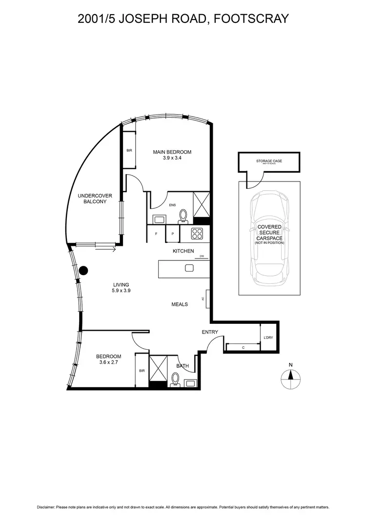 Floorplan of Homely apartment listing, 2001/5 Joseph Road, Footscray VIC 3011
