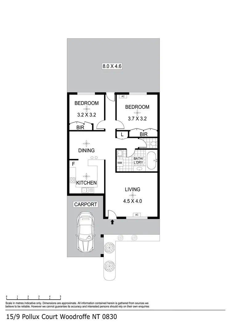 Floorplan of Homely unit listing, 15/9 Pollux Court, Woodroffe NT 830