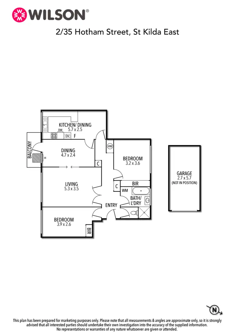 Floorplan of Homely apartment listing, 2/35 Hotham Street, St Kilda East VIC 3183