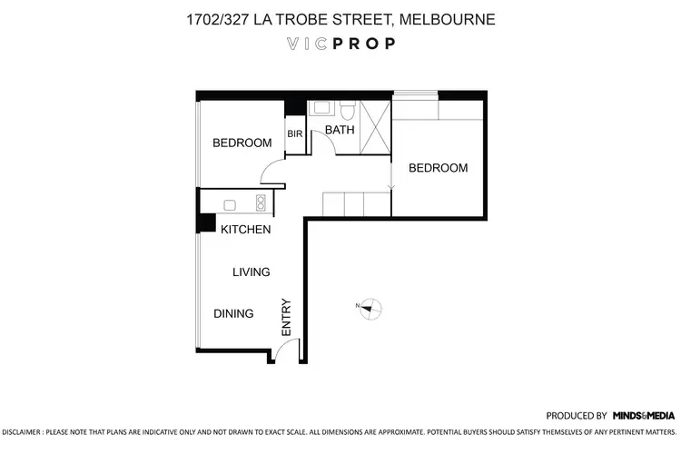 Floorplan of Homely apartment listing, 1702/327 La Trobe Street, Melbourne VIC 3000