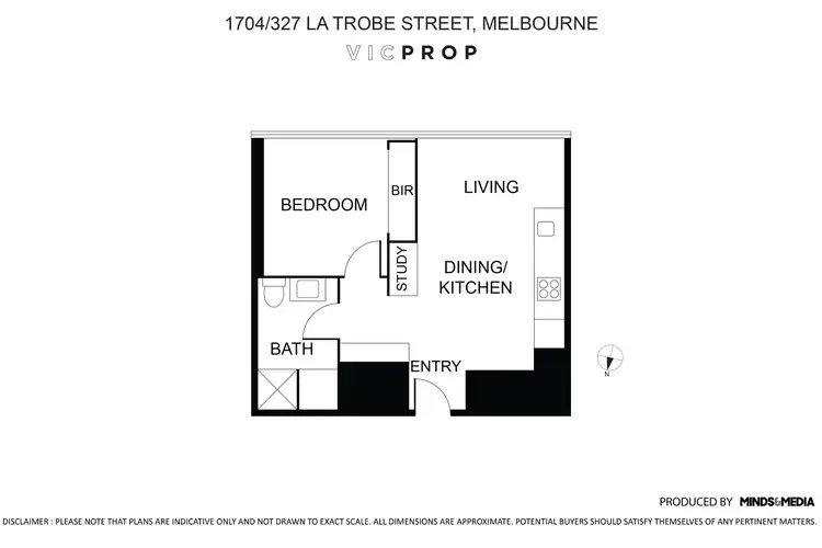 Floorplan of Homely apartment listing, 1704/327 La Trobe Street, Melbourne VIC 3000