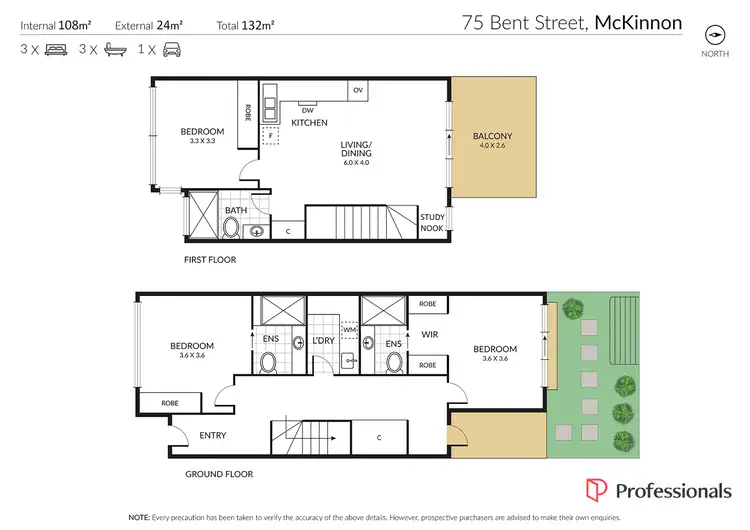 Floorplan of Homely townhouse listing, 4/75 Bent Street, Mckinnon VIC 3204