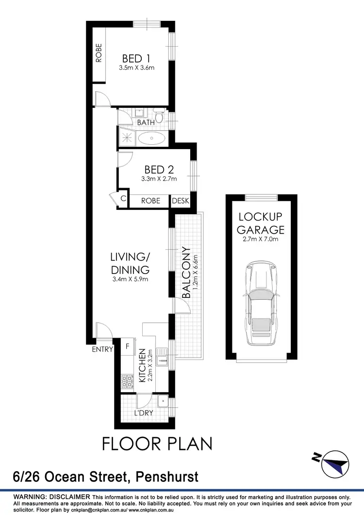 Floorplan of Homely apartment listing, 6/26-28 Ocean Street, Penshurst NSW 2222