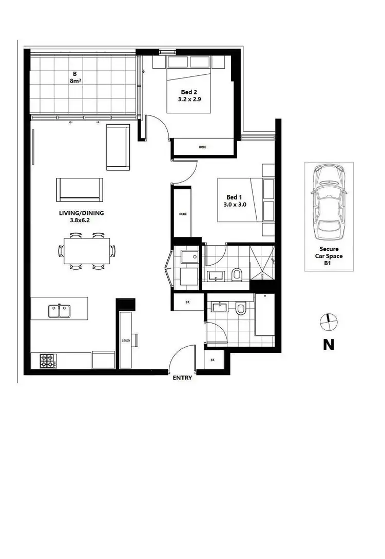 Floorplan of Homely apartment listing, 616/99B Bonar Street, Wolli Creek NSW 2205