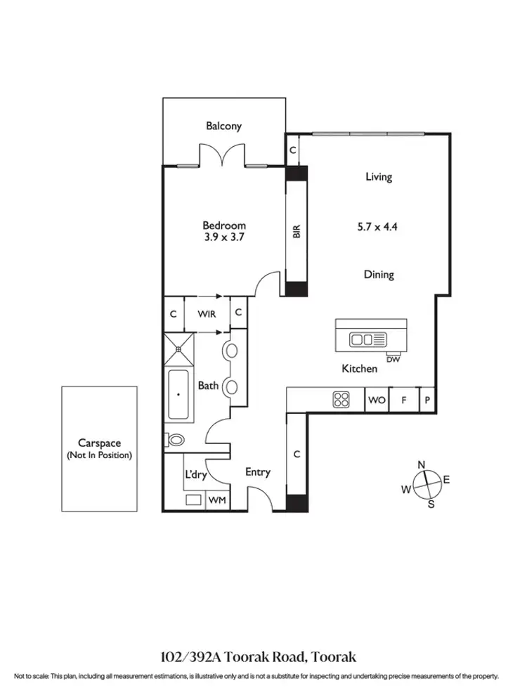 Floorplan of Homely apartment listing, 102/392A Toorak Road, Toorak VIC 3142