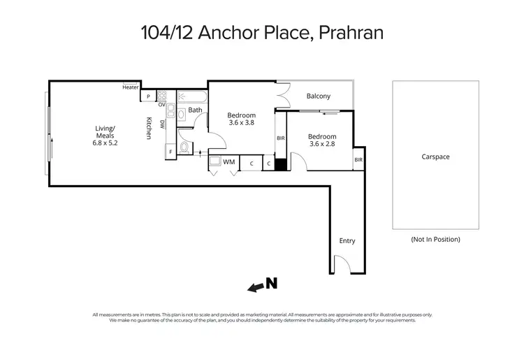 Floorplan of Homely apartment listing, 104/12 Anchor Place, Prahran VIC 3181