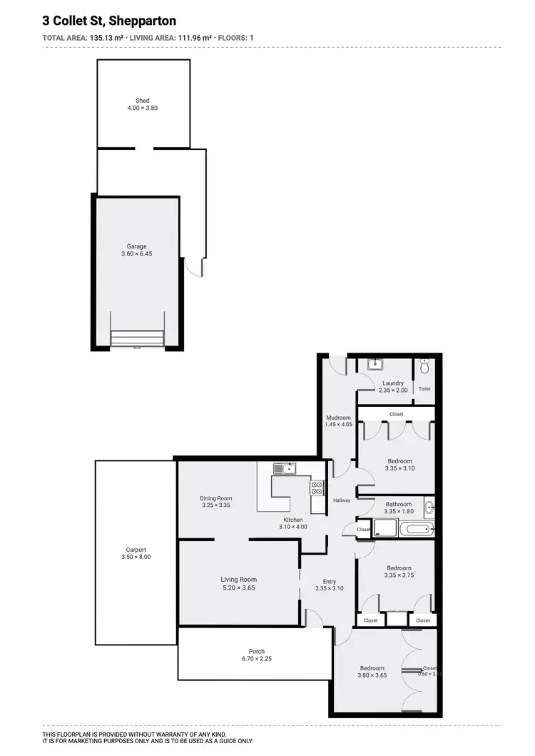 Floorplan of Homely house listing, 3 Collet Street, Shepparton VIC 3630