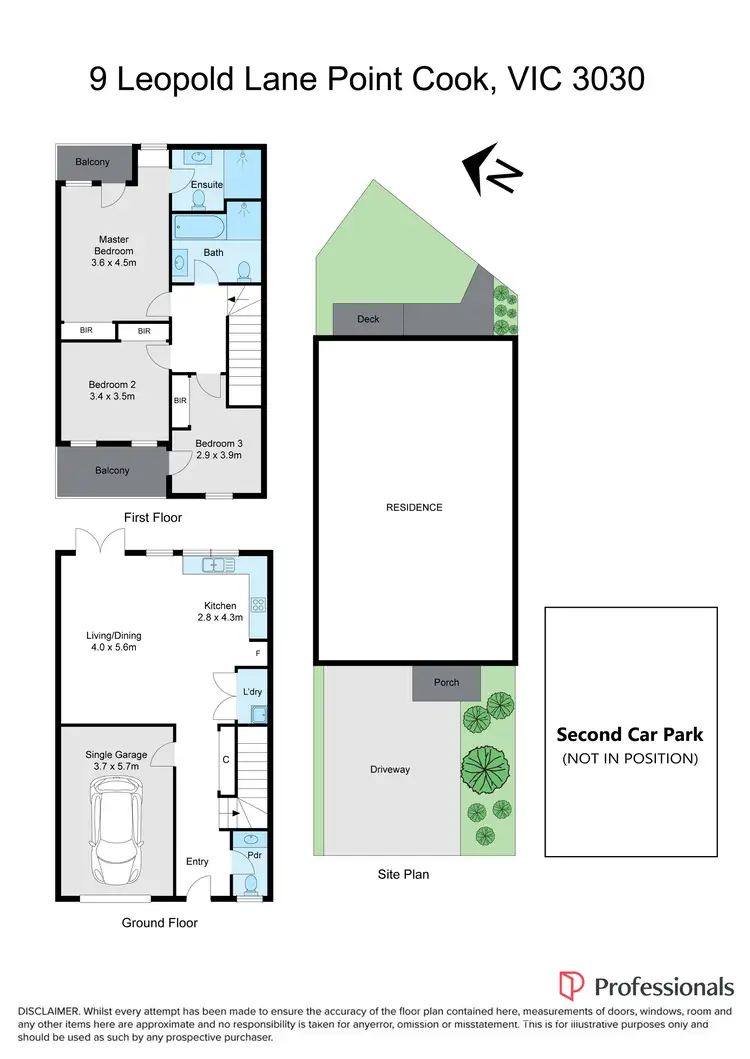 Floorplan of Homely townhouse listing, 9 Leopold Lane, Point Cook VIC 3030
