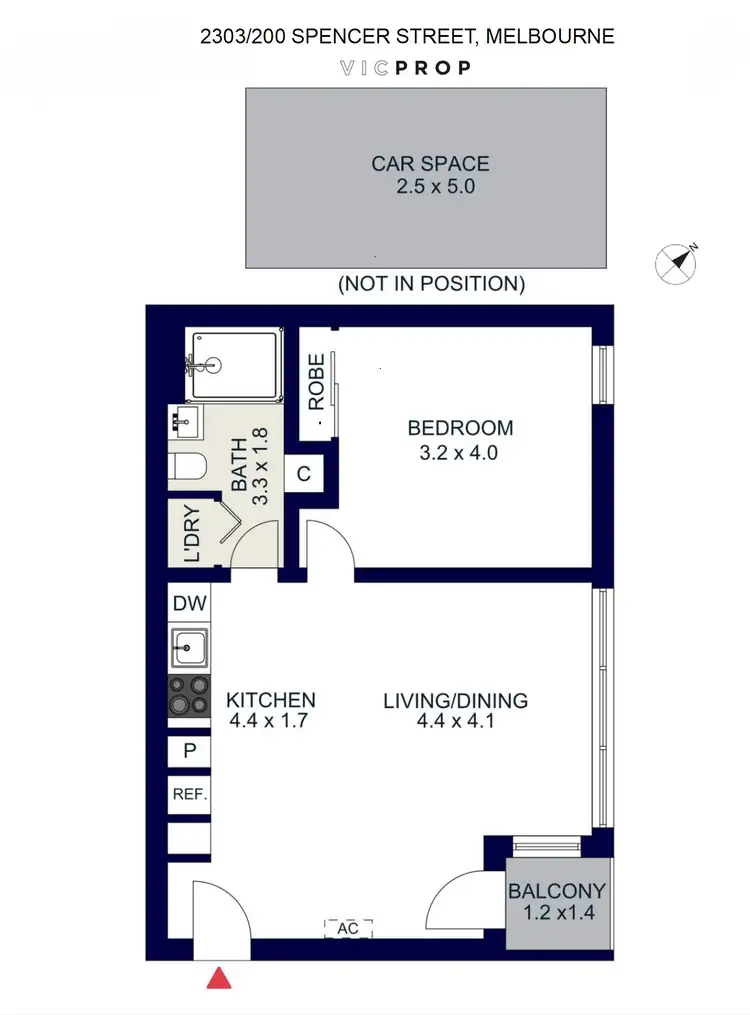 Floorplan of Homely apartment listing, 2303/200 Spencer Street, Melbourne VIC 3000