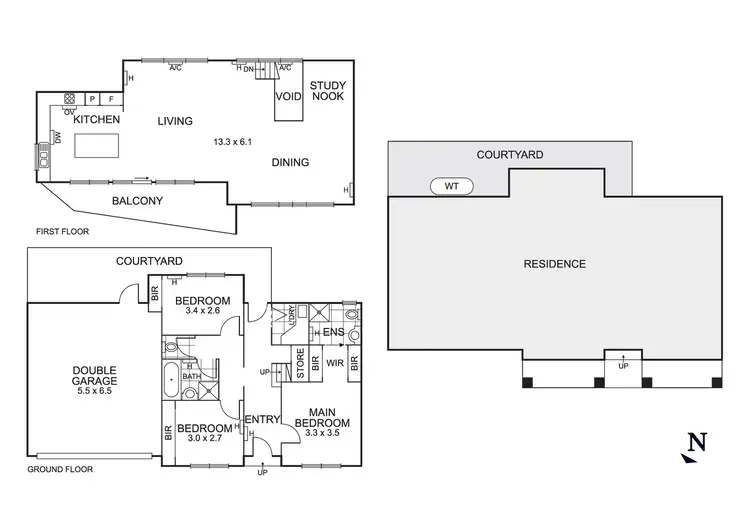 Floorplan of Homely townhouse listing, 12 Denman Avenue, Edithvale VIC 3196