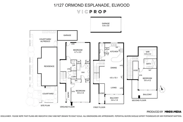 Floorplan of Homely townhouse listing, 1/127 Ormond Esplanade, Elwood VIC 3184