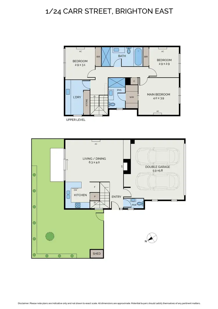 Floorplan of Homely townhouse listing, 1/24 Carr Street, Brighton East VIC 3187