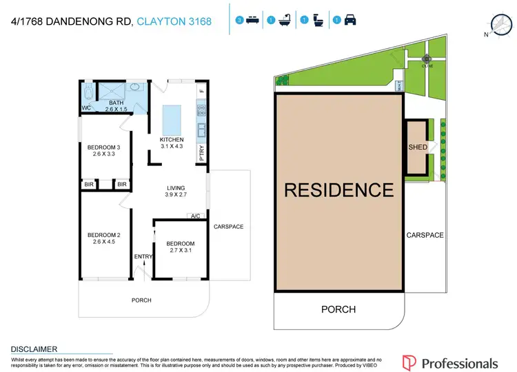 Floorplan of Homely unit listing, 4/1768 Dandenong Road, Clayton VIC 3168
