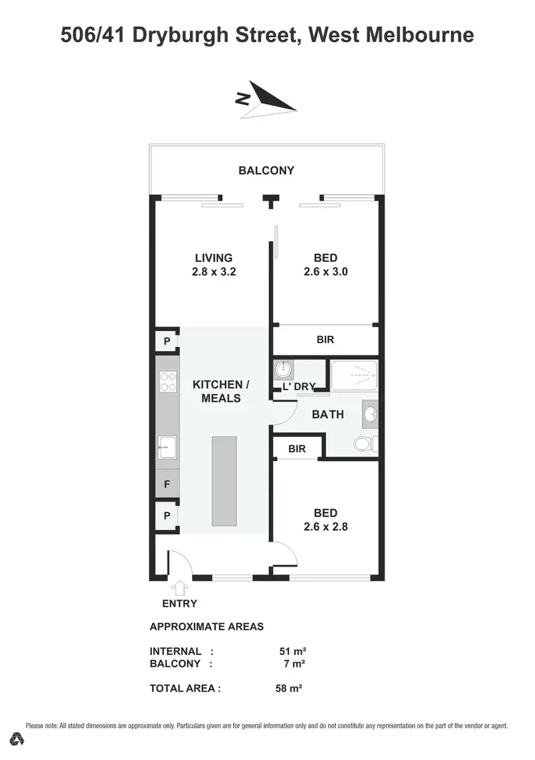 Floorplan of Homely apartment listing, 506/41 Dryburgh Street, West Melbourne VIC 3003