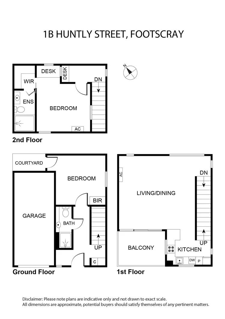Floorplan of Homely townhouse listing, 1B Huntly Street, Footscray VIC 3011