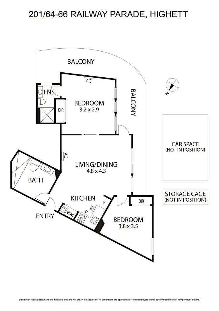 Floorplan of Homely apartment listing, 201/64 Railway Parade, Highett VIC 3190