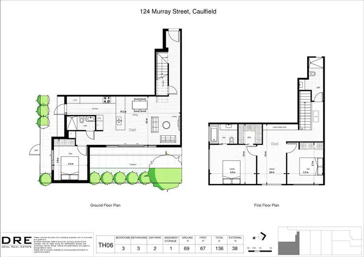 Floorplan of Homely townhouse listing, 6/124 Murray Street, Caulfield VIC 3162