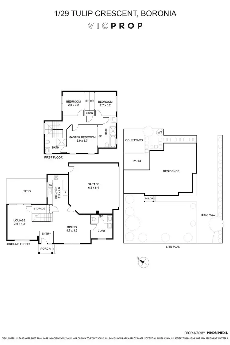 Floorplan of Homely townhouse listing, 1/29 Tulip Crescent, Boronia VIC 3155