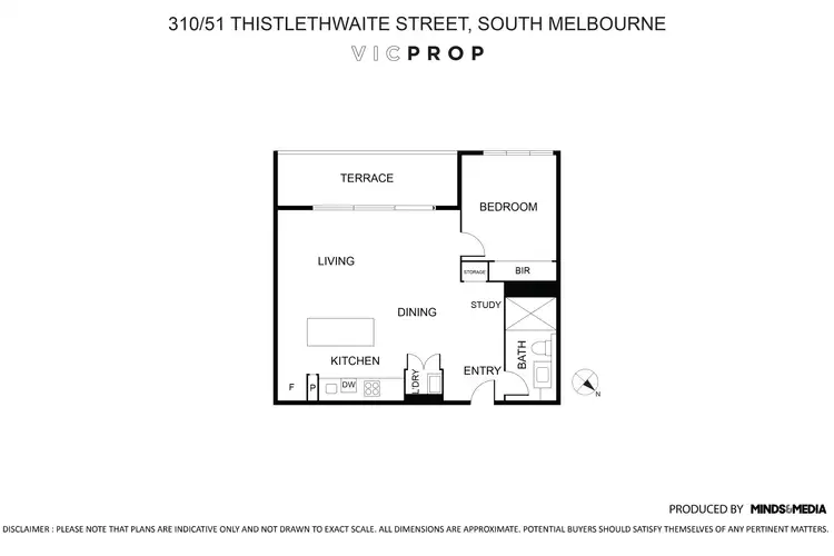 Floorplan of Homely apartment listing, 310/51 Thistlethwaite Street, South Melbourne VIC 3205