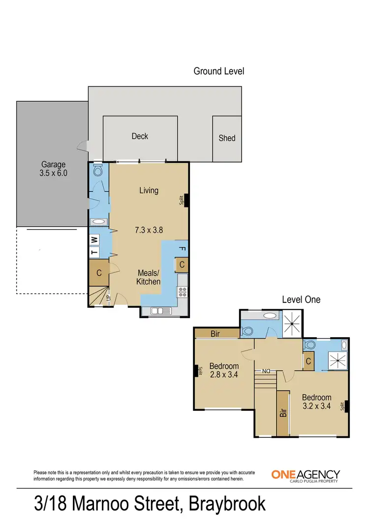 Floorplan of Homely townhouse listing, 3/18 Marnoo Street, Braybrook VIC 3019