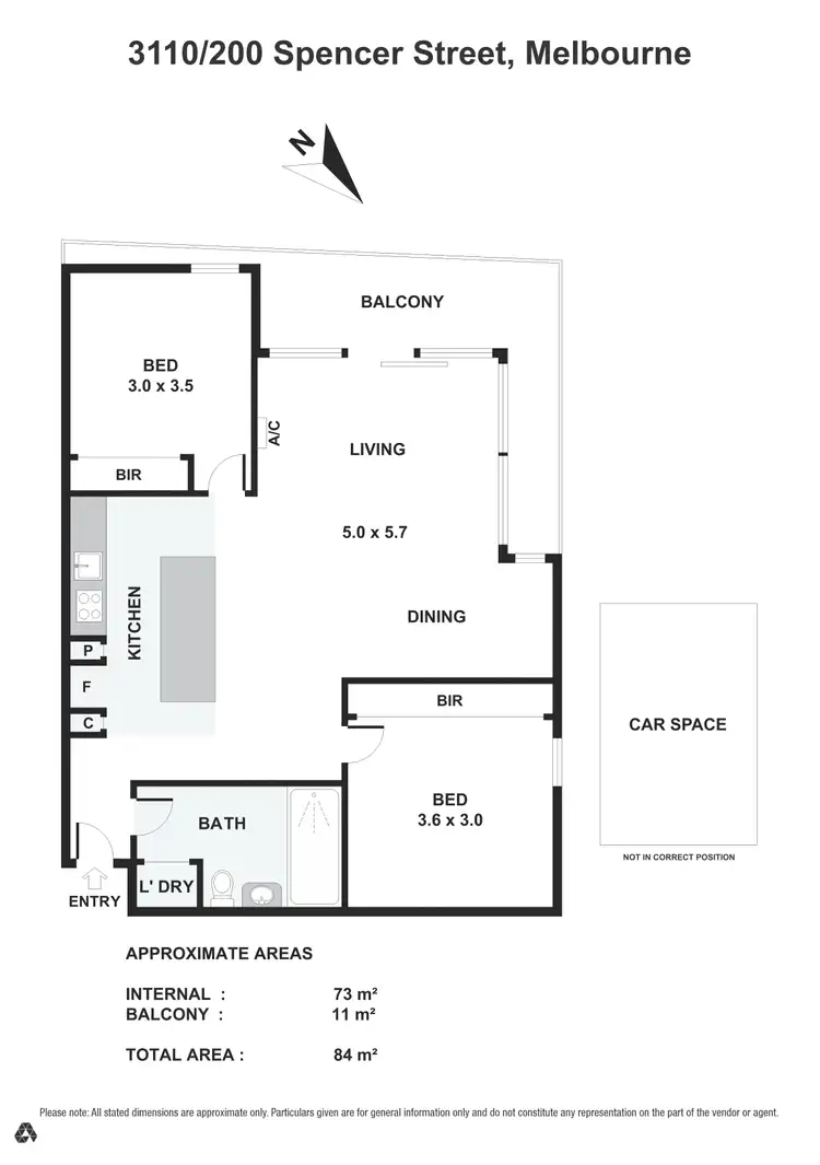 Floorplan of Homely apartment listing, 3110/200 Spencer Street, Melbourne VIC 3000