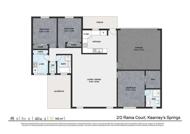 Floorplan of Homely unit listing, 2/2 Rama Court, Kearneys Spring QLD 4350