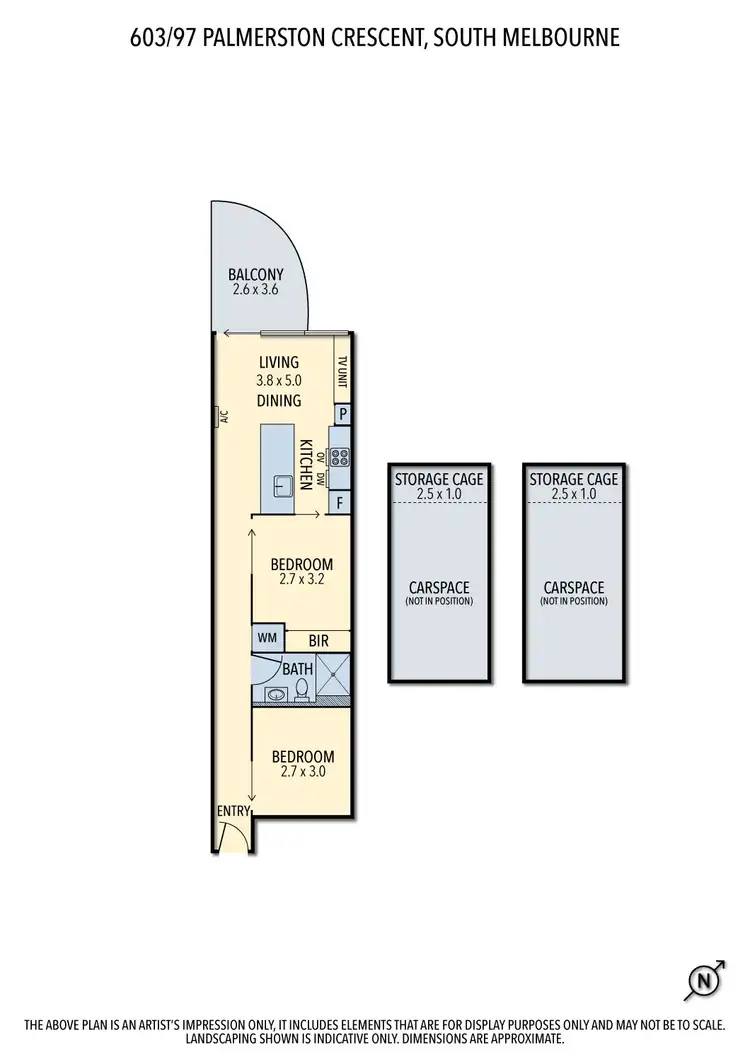 Floorplan of Homely apartment listing, 603/97 Palmerston Crescent, South Melbourne VIC 3205