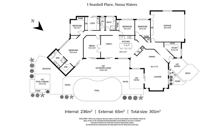 Floorplan of Homely house listing, 1 Seashell Place, Noosaville QLD 4566