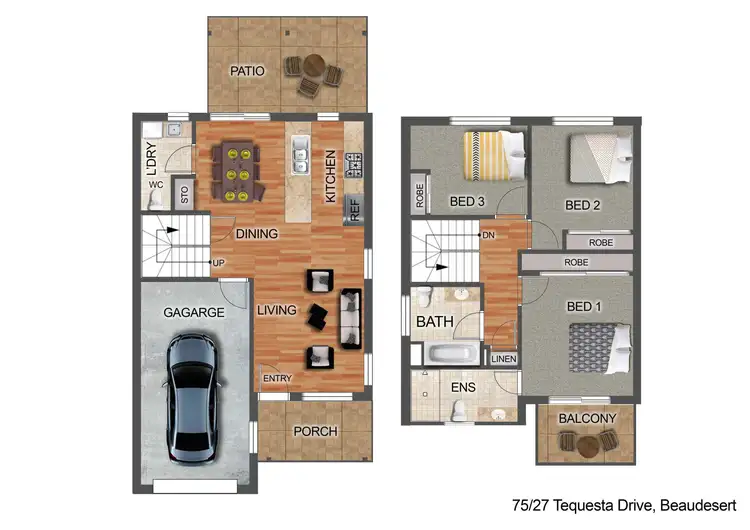 Floorplan of Homely unit listing, 75/27 Tequesta Drive, Beaudesert QLD 4285